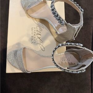 Badgley Mischka Glittering Silver Heels